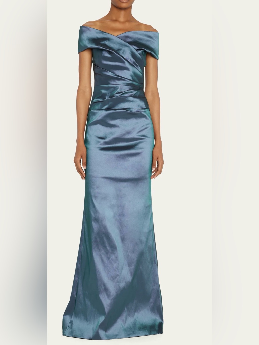 Teri Jon Sapphire Stretch Taffeta Gown